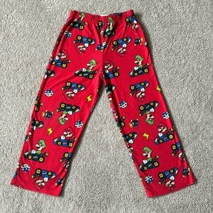 Mario & Luigi Pajama Bottoms Boys Size 6 Flannel PJ Wide Leg Bottoms